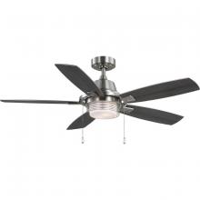  P250095-009-WB - Freestone Collection 52 in. Five-Blade Brushed Nickel Transitional Ceiling Fan with LED lamped Light