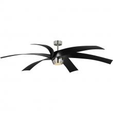  P250108-009-30 - Insigna Collection 72-in Six-Blade Brushed Nickel Contemporary Ceiling Fan with Matte Black Blades
