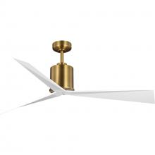  P250109-163 - Paso Collection 60-in Three-Blade Vintage Brass with Matte White Blades Luxe Industrial Ceiling Fan