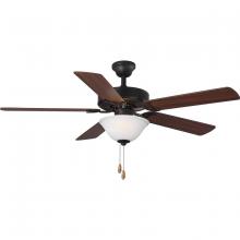  P2599-129 - AirPro Collection 52" Five-Blade Ceiling fan with White Etched Light Kit