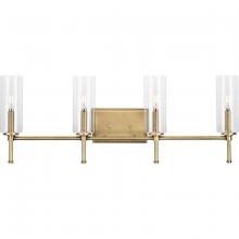  P300359-163 - Elara Collection Four-Light New Traditional Vintage Brass Clear Glass Bath Vanity Light