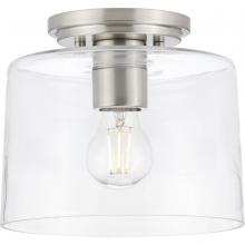  P350213-009 - Adley Collection  One-Light Brushed Nickel Clear Glass New Traditional Flush Mount Light