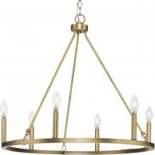  P400313-163 - Gilliam Collection Six-Light Vintage Brass New Traditional Chandelier