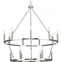  P400315-009 - Gilliam Collection Fifteen-Light Brushed Nickel New Traditional Chandelier