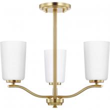  P400349-012 - Adley Collection Three-Light Etched White Glass New Traditional Semi-Flush Convertible Light