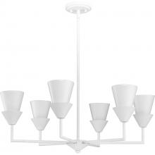  P400372-197 - Pinellas Collection Six-Light White Plaster Contemporary Chandelier