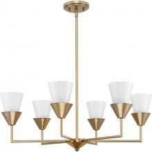  P400372-205 - Pinellas Collection Six-Light Soft Gold Contemporary Chandelier