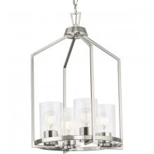  P500411-009 - Goodwin Collection Four-Light Brushed Nickel Modern Farmhouse Hall & Foyer Light