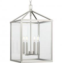  P500440-009 - Hilllcrest Collection Four-Light Brushed Nickel Transitional Hall & Foyer Light