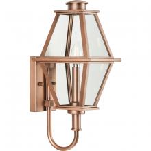  P560347-169 - Bradshaw Collection One-Light Antique Copper Clear Glass Transitional Small Outdoor Wall Lantern