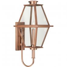  P560348-169 - Bradshaw Collection One-Light Antique Copper Clear Glass Transitional Medium Outdoor Wall Lantern