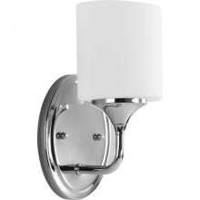  P2801-15 - Lynzie Collection One-Light Polished Chrome Etched Opal Glass Modern Bath Vanity Light