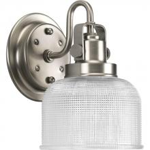  P2989-81 - Archie Collection One-Light Antique Nickel Clear Double Prismatic Glass Coastal Bath Vanity Light