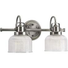  P2991-81 - Archie Collection Two-Light Antique Nickel Clear Double Prismatic Glass Coastal Bath Vanity Light