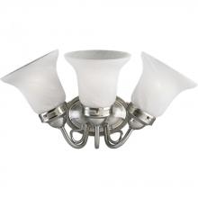  P3369-09 - Bedford Collection Three-Light Brushed Nickel Etched Alabaster Glass Traditional Bath Vanity Light