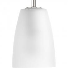  P500029-009 - Leap Collection One-Light Brushed Nickel Etched Glass Modern Pendant Light