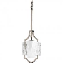  P5044-104WB - Caress Collection One-Light Polished Nickel Clear Water Glass Luxe Mini-Pendant Light