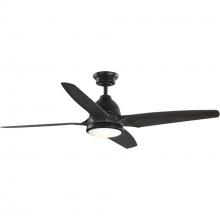  P250009-182-30 - Alleron Collection 4-Blade Antique Black 56-Inch DC Motor LED Urban Industrial Ceiling Fan