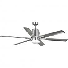  P250026-009-30 - Arlo Collection 60" Indoor/Outdoor Six-Blade Brushed Nickel Ceiling Fan