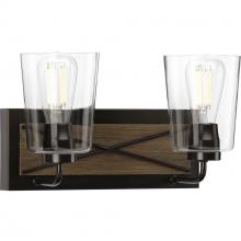  P300230-020 - Briarwood Collection Two-Light Antique Bronze Clear Glass Coastal Bath Vanity Light