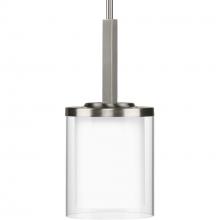  P500192-009 - Mast Collection One-Light Brushed Nickel Clear Glass Coastal Mini-Pendant Light