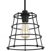  P500281-031 - Chambers Collection One-Light Matte Black Farmhouse Pendant Light