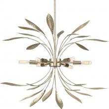  P500415-176 - Mariposa Collection Six-Light Gilded Silver Hanging Pendant Light