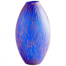  10032 - Fused Groove Vase|Blue-SM