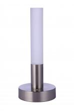  86281R-LED - Indoor Rechargeable Dimmable LED Cylinder Portable Lamp in Brushed Polished Nickel