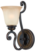  28261-ABZG - Josephine 1 Light Wall Sconce in Antique Bronze/Gold Accents
