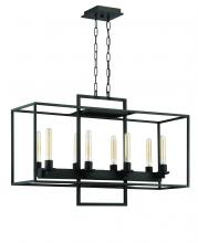  41528-ABZ - Cubic 8 Light Linear Chandelier in Aged Bronze Brushed