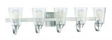  41905-BNK-CS - Grace 5 Light Vanity in Brushed Polished Nickel (Clear Seeded Glass)