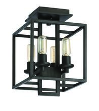  41554-ABZ - Cubic 4 Light Semi Flush in Aged Bronze Brushed