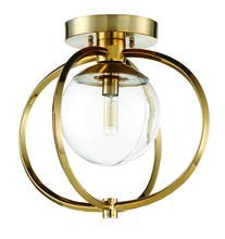  45551-SB - Piltz 1 Light Semi Flush in Satin Brass