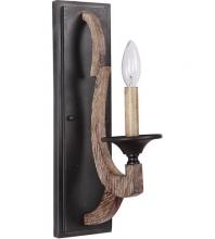  35161-WP - Winton 1 Light Wall Sconce in Weathered Pine/Bronze