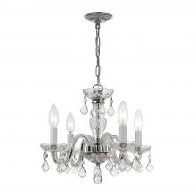  1064-CH-CL-MWP - Traditional Crystal 4 Light Hand Cut Crystal Polished Chrome Mini Chandelier
