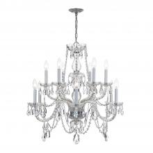  1135-CH-CL-MWP - Traditional Crystal 12 Light Hand Cut Crystal Polished Chrome Chandelier