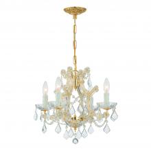  4474-GD-CL-MWP - Maria Theresa 4 Light Hand Cut Crystal Gold Mini Chandelier