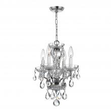  5534-CH-CL-MWP - Traditional Crystal 4 Light Hand Cut Crystal Polished Chrome Mini Chandelier