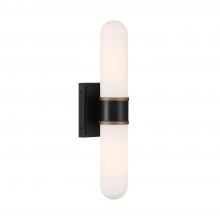 Crystorama CAP-8512-MK-TG - Brian Patrick Flynn Capsule 2 Light LED Matte Black + Textured Gold Sconce