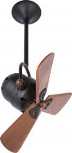  BD-BK-WD - Bianca Direcional ceiling fan in Matte Black finish with solid sustainable mahogany wood blades.