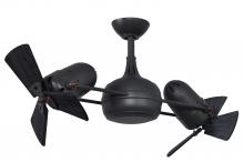  DG-BK-WDBK - Dagny 360° double-headed rotational ceiling fan in Matte Black finish with solid matte black wood
