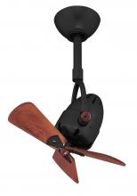  DI-BK-WD - Diane oscillating ceiling fan in Matte Black finish with solid mahogany tone wood blades.