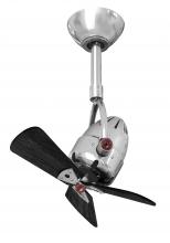  DI-CR-WDBK - Diane oscillating ceiling fan in Polished Chrome finish with solid matte black wood blades.