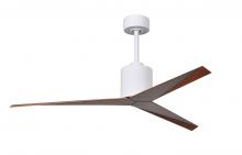  EK-WH-WN - Eliza 3-blade paddle fan in Gloss White finish with walnut all-weather ABS blades. Optimized for w