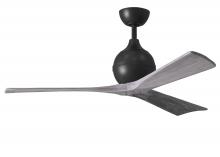  IR3-BK-BW-52 - Irene-3 three-blade paddle fan in Matte Black finish with 52" solid barn wood tone blades.