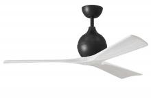  IR3-BK-MWH-52 - Irene-3 three-blade paddle fan in Matte Black finish with 52" solid matte white wood blades.