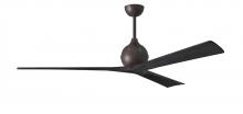 IR3-TB-BK-72 - Irene-3 three-blade paddle fan in Textured Bronze finish with 72" solid matte black wood blade