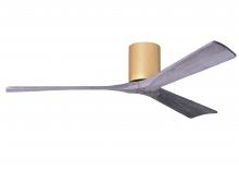 IR3H-LM-BW-60 - Irene-3H three-blade flush mount paddle fan in Light Maple finish with 60” Barn Wood tone blades
