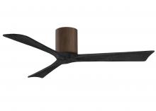  IR3H-WN-BK-52 - Irene-3H three-blade flush mount paddle fan in Walnut finish with 52” solid matte black wood bla